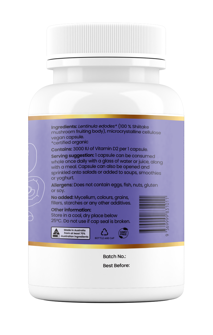 Natural Vitamin D 3000IU (100% Shiitake)