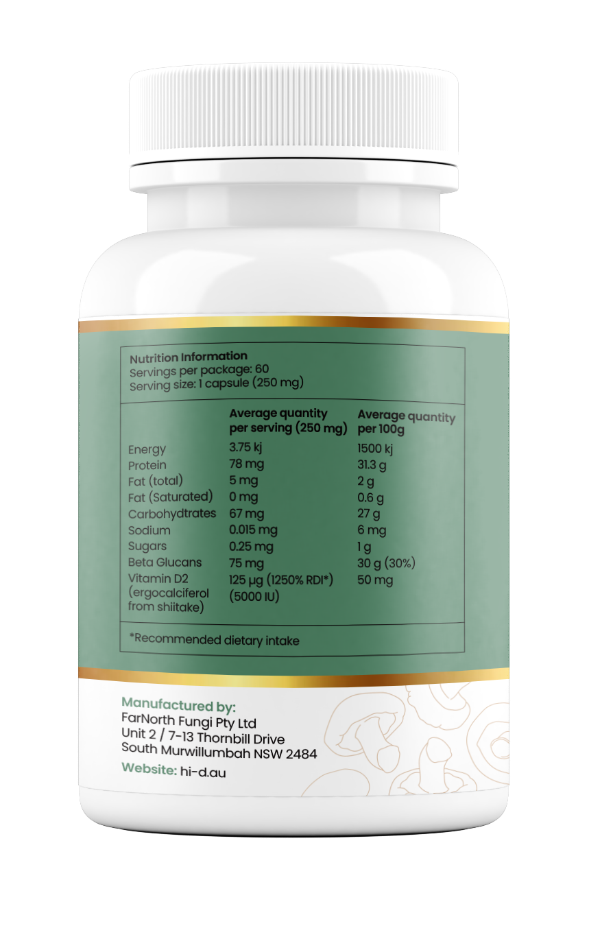 Natural Vitamin D 5000IU (100% Shiitake)
