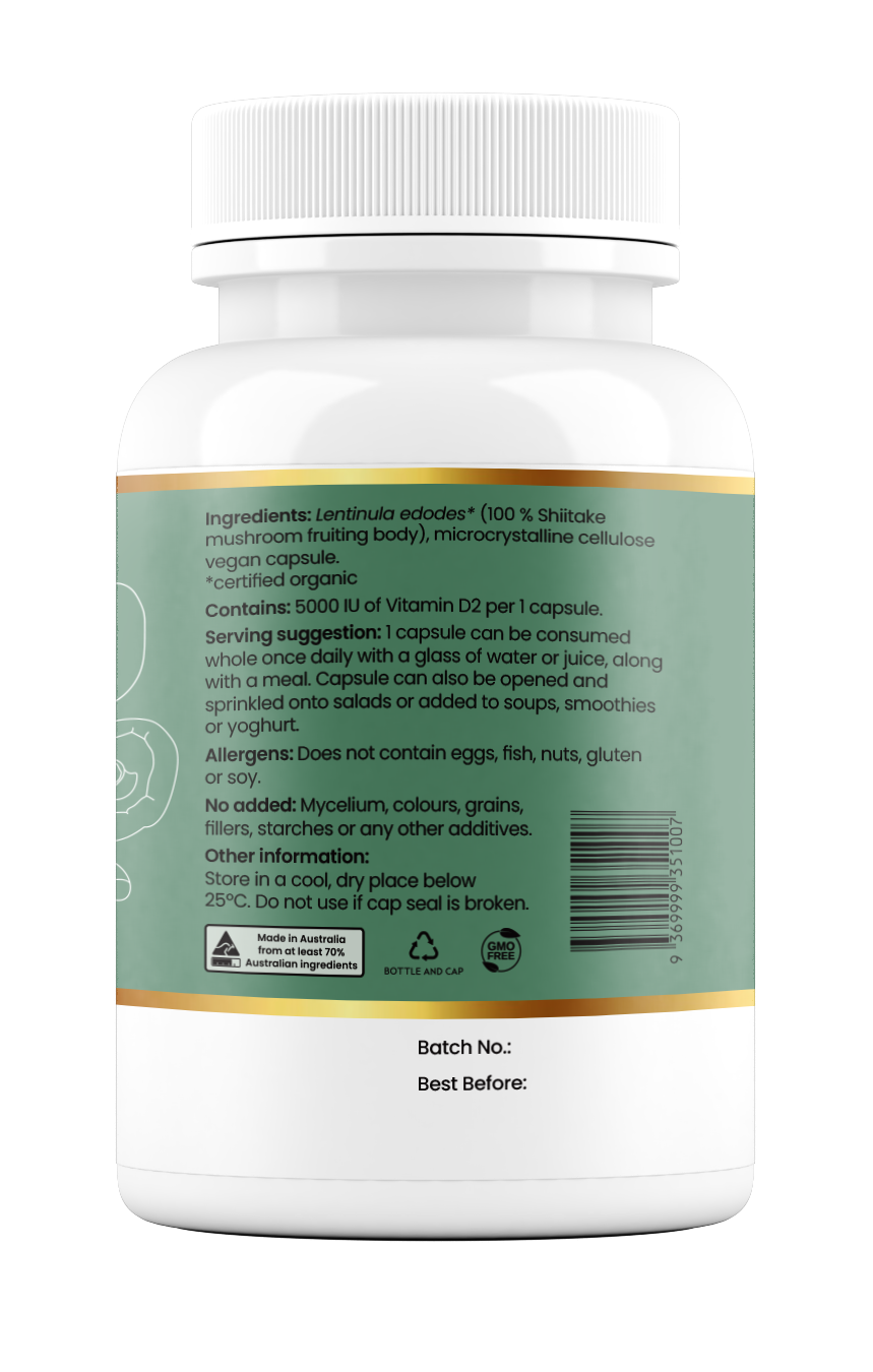 Natural Vitamin D 5000IU (100% Shiitake)