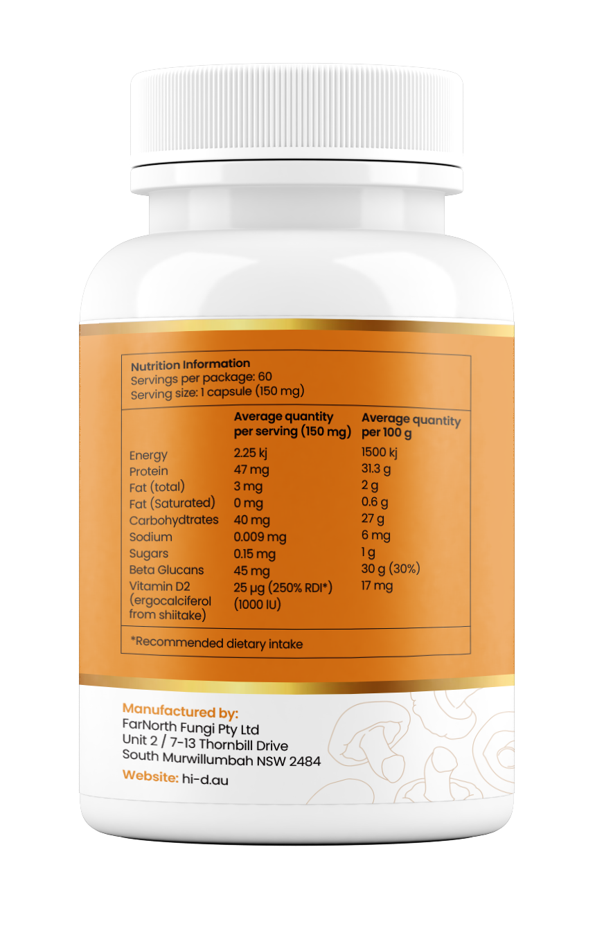 Natural Vitamin D 1000IU (100% Shiitake)