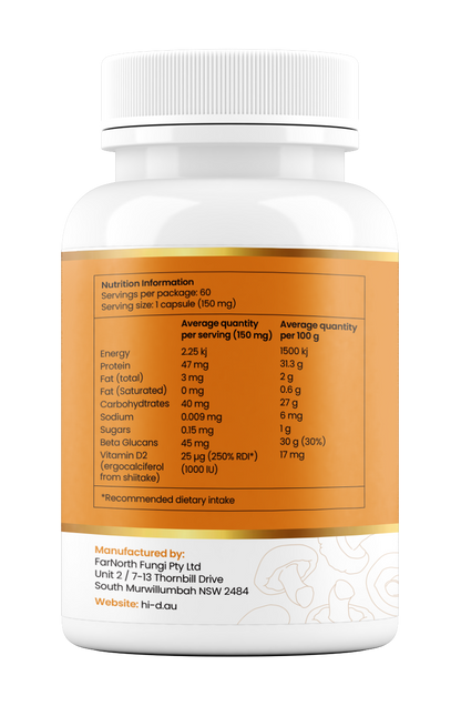 Natural Vitamin D 1000IU (100% Shiitake)