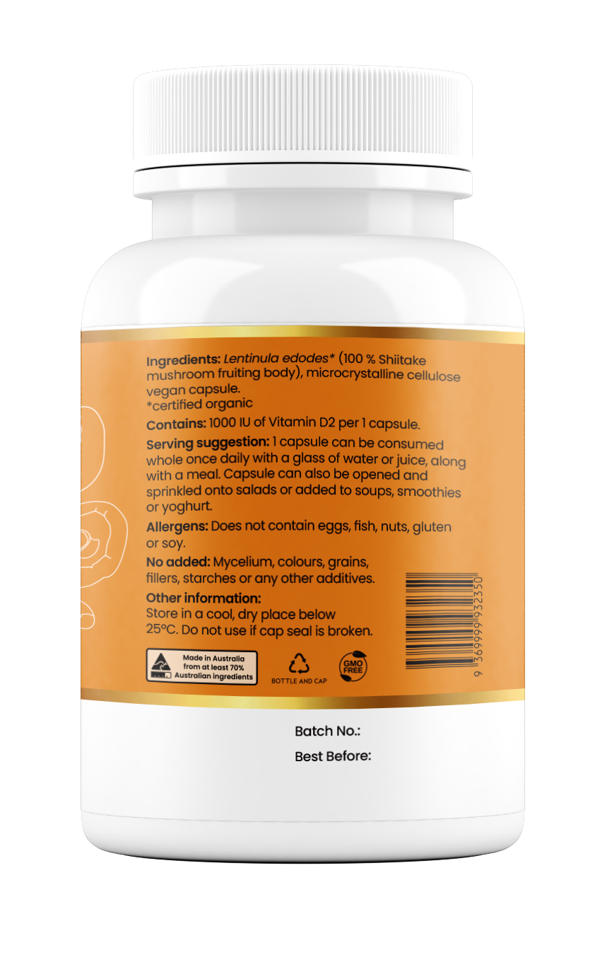 Natural Vitamin D 1000IU (100% Shiitake)