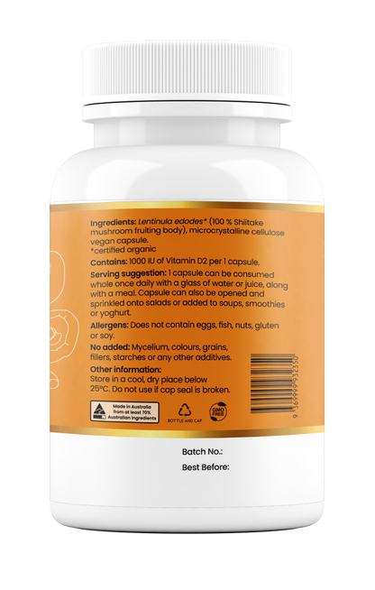 Natural Vitamin D 1000IU (100% Shiitake)