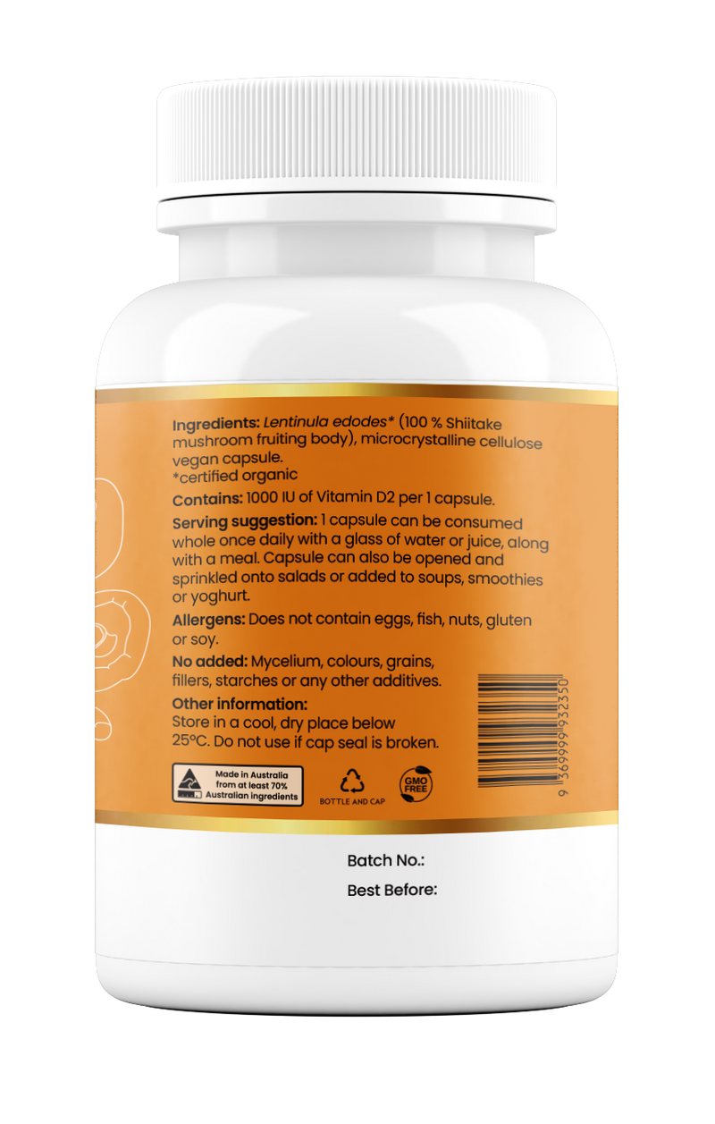 Natural Vitamin D 1000IU (100% Shiitake)
