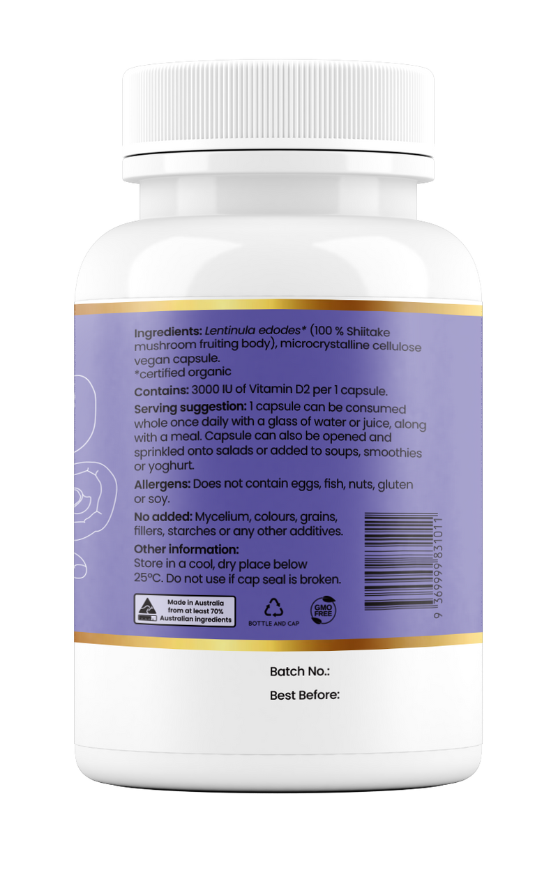 Natural Vitamin D 3000IU (100% Shiitake)