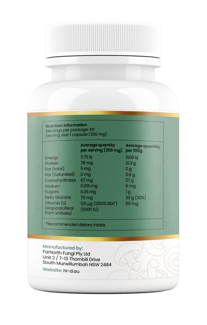 Natural Vitamin D 5000IU (100% Shiitake)
