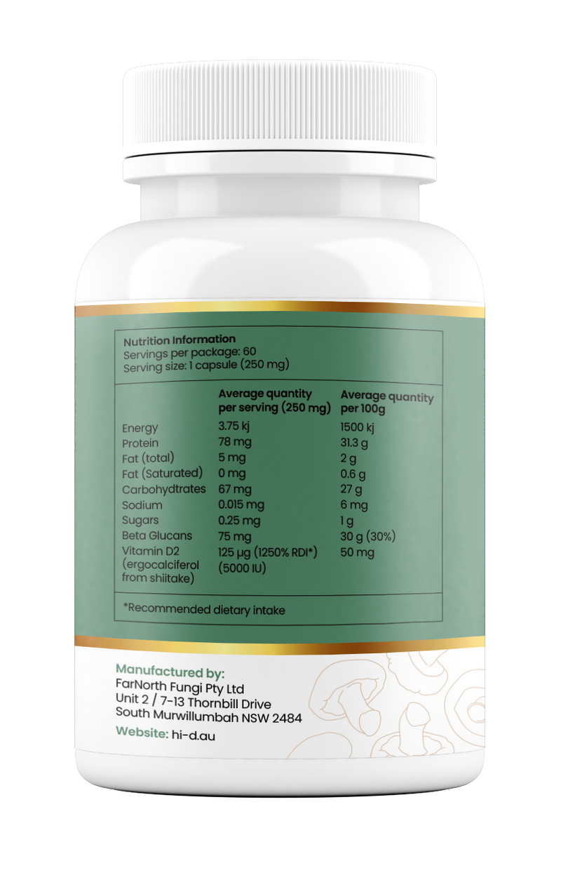 Natural Vitamin D 5000IU (100% Shiitake)