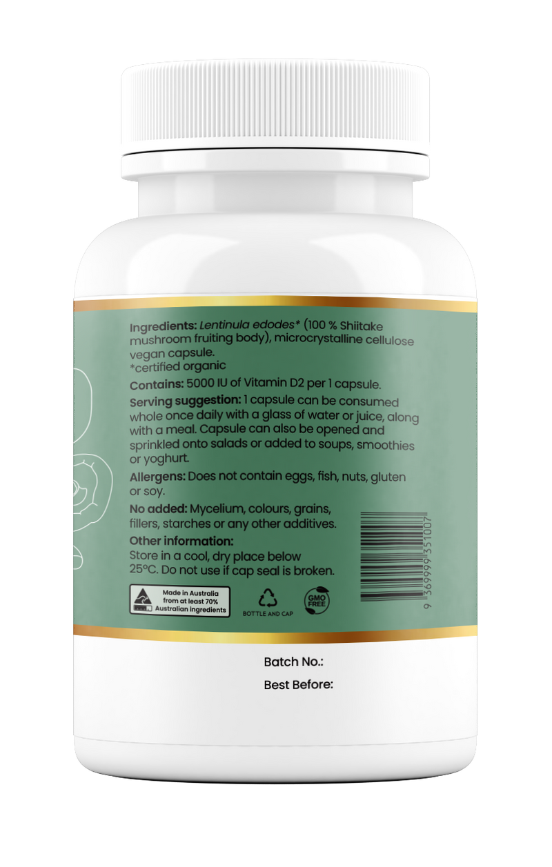 Natural Vitamin D 5000IU (100% Shiitake)