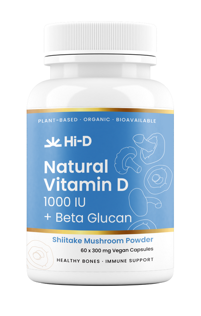 Natural Vitamin D 1000IU + Beta-Glucan (100% Shiitake)